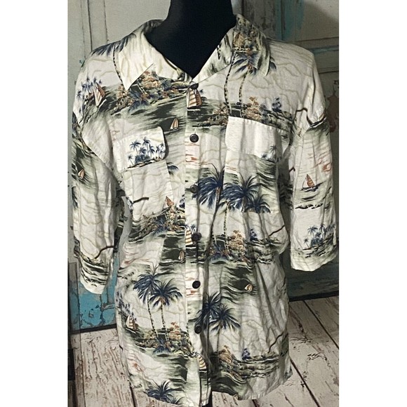 Maui Maui Hawaiian Islands Shirt Mens Large Button Up Short Sleeve - Picture 1 of 9